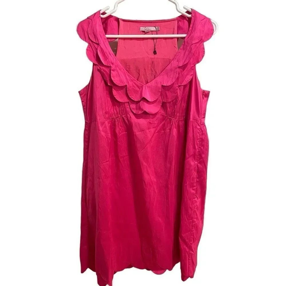Calypso St Barth Women’s Jamie Dress L Shift Pink Halter 100% Silk Yacht Resort